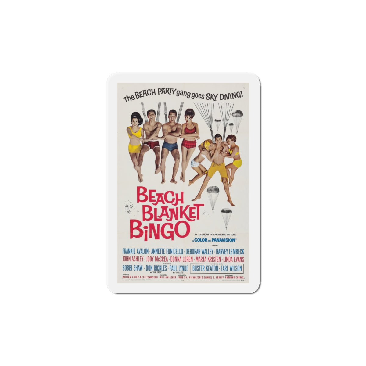 Beach Blanket Bingo 1965 Movie Poster Die-Cut Magnet-5" x 5"-The Sticker Space