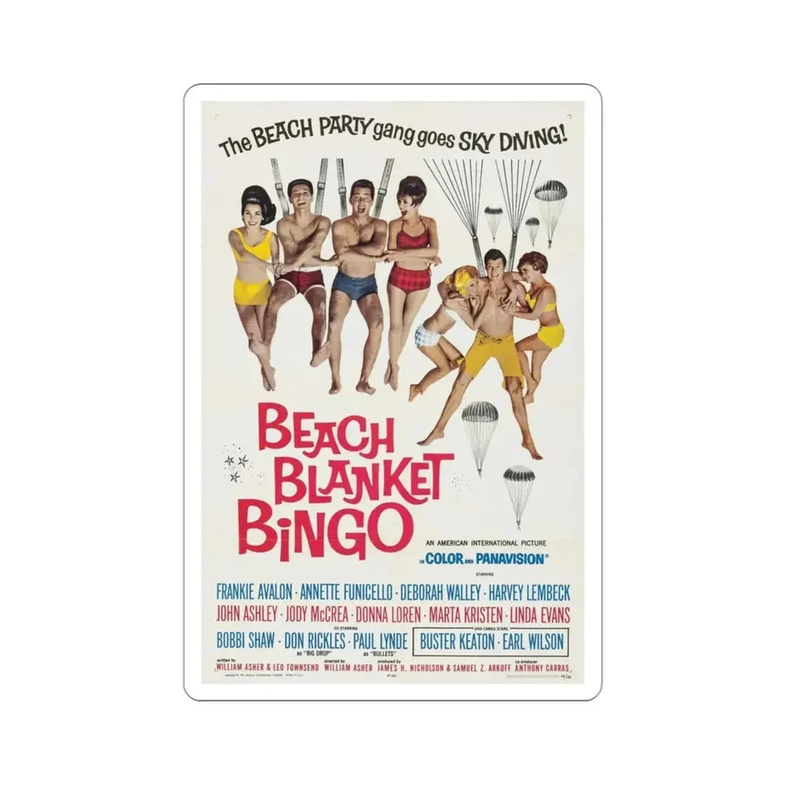Beach Blanket Bingo 1965 Movie Poster STICKER Vinyl Die-Cut Decal - The Sticker Space