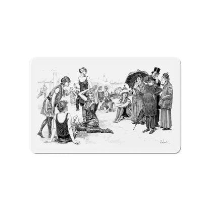 Beach Scene (Magazine Illustration) Refrigerator Magnet 4 Inch Die-Cut - The Sticker Space