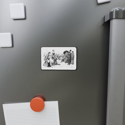 Beach Scene (Magazine Illustration) Refrigerator Magnet-The Sticker Space