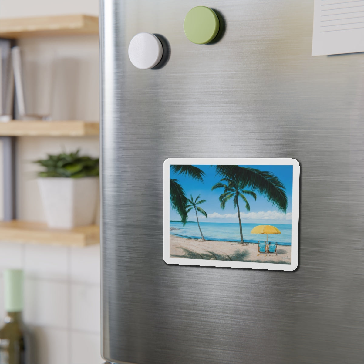 Beach Scene_1 (Magazine Illustration) Refrigerator Magnet-The Sticker Space