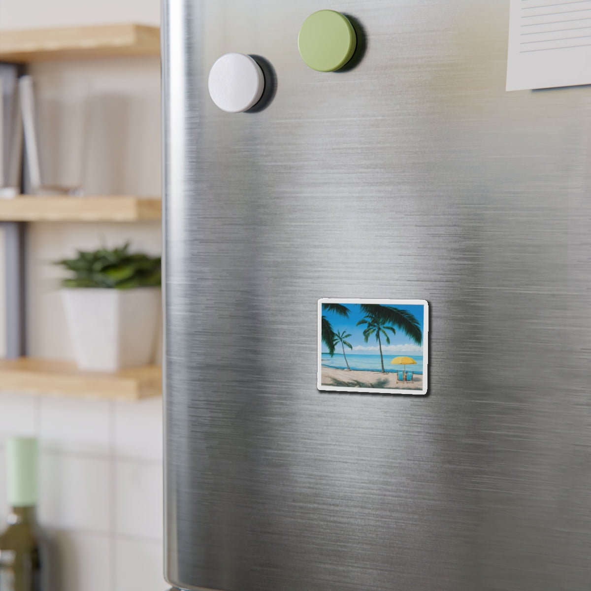 Beach Scene_1 (Magazine Illustration) Refrigerator Magnet-The Sticker Space