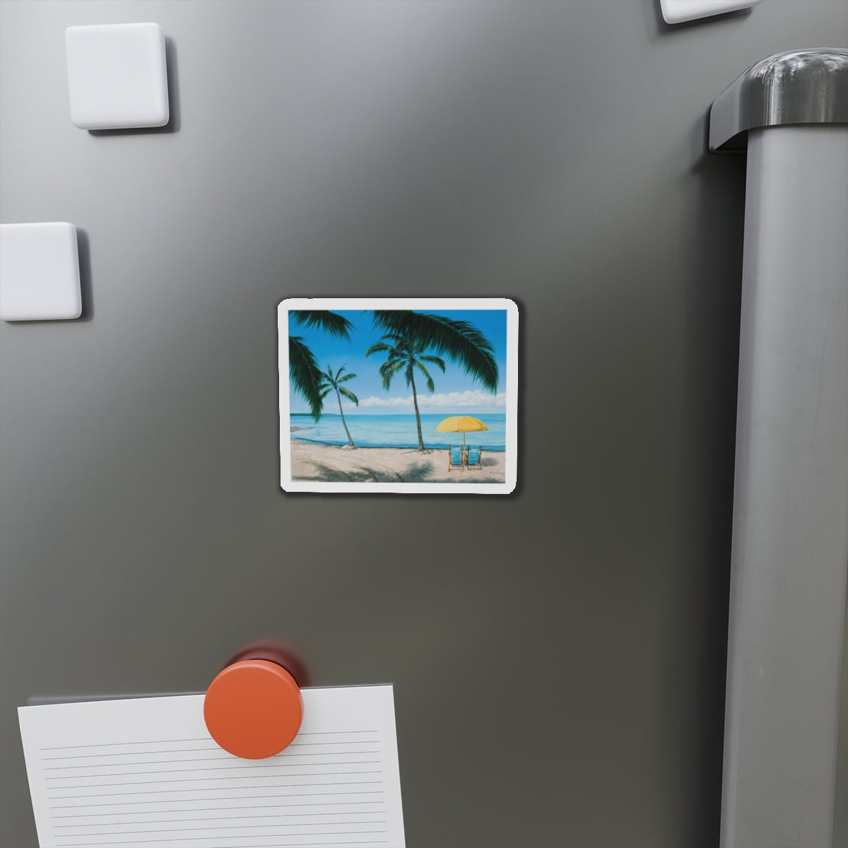 Beach Scene_1 (Magazine Illustration) Refrigerator Magnet-The Sticker Space