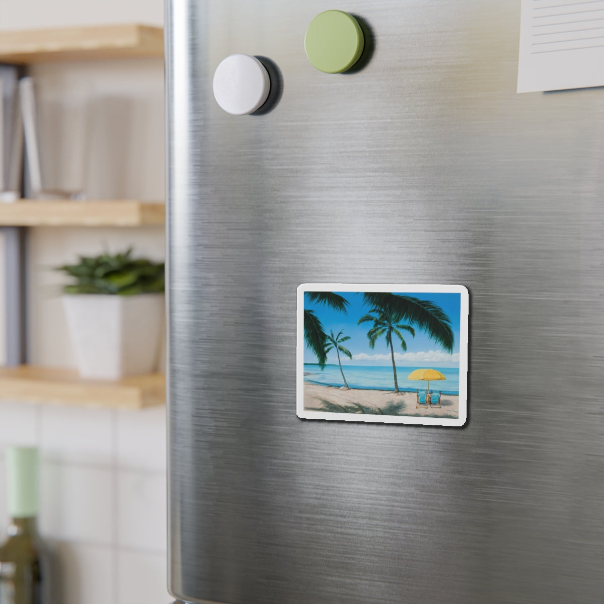 Beach Scene_1 (Magazine Illustration) Refrigerator Magnet-The Sticker Space