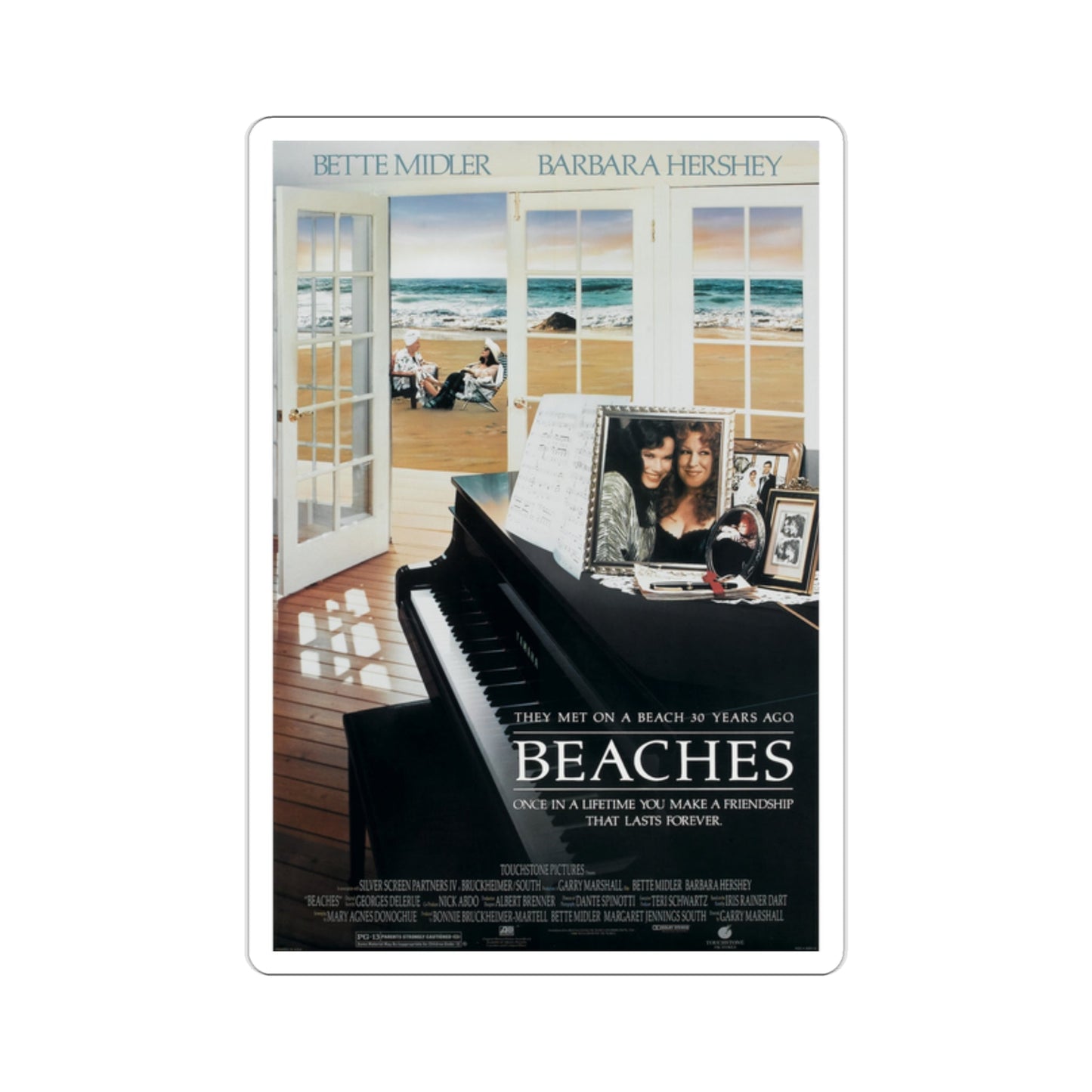 Beaches 1988 Movie Poster STICKER Vinyl Die-Cut Decal-2 Inch-The Sticker Space