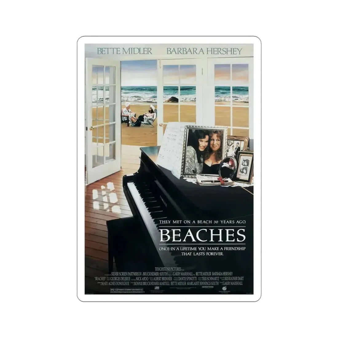 Beaches 1988 Movie Poster STICKER Vinyl Die-Cut Decal - The Sticker Space