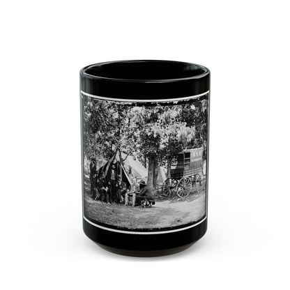 Bealeton, Va. Group At Tent And Wagon Of The New York Herald (U.S. Civil War) Black Coffee Mug