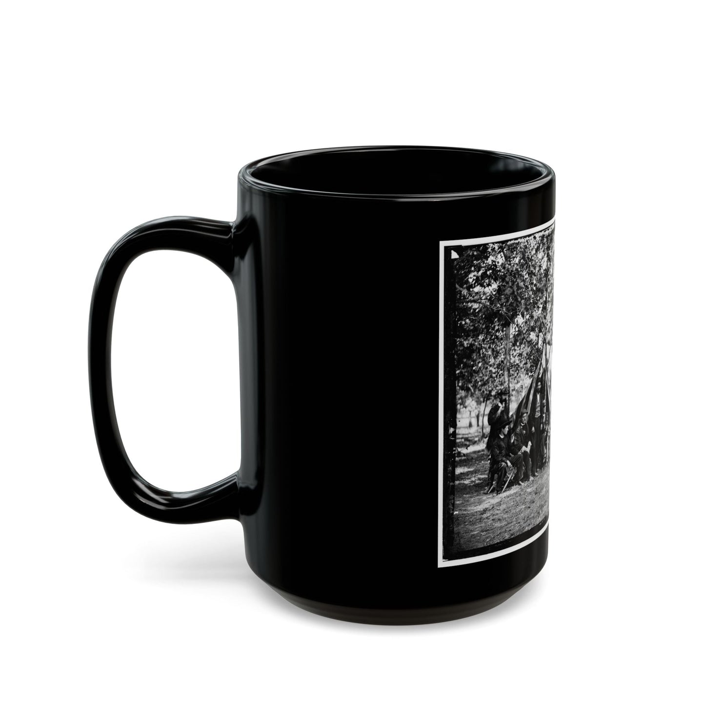 Bealeton, Va. Group At Tent And Wagon Of The New York Herald (U.S. Civil War) Black Coffee Mug