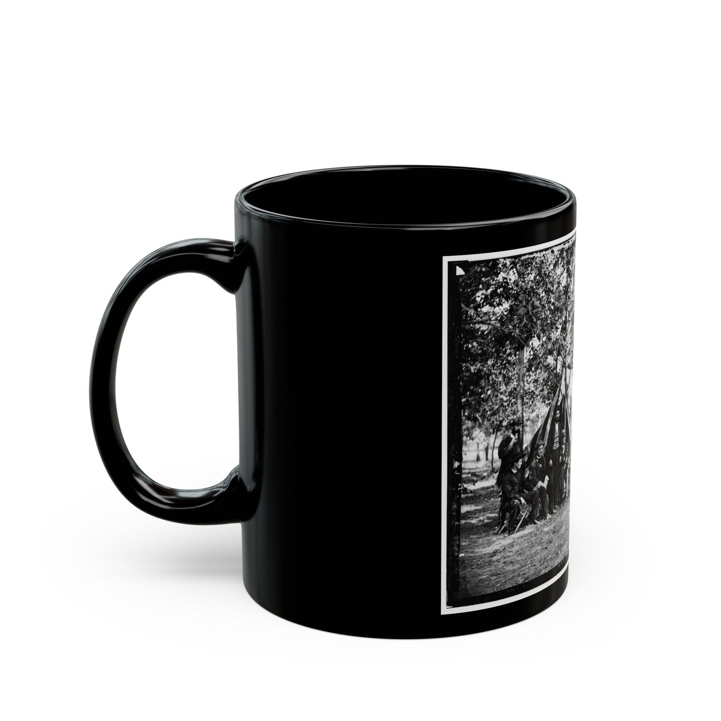 Bealeton, Va. Group At Tent And Wagon Of The New York Herald (U.S. Civil War) Black Coffee Mug