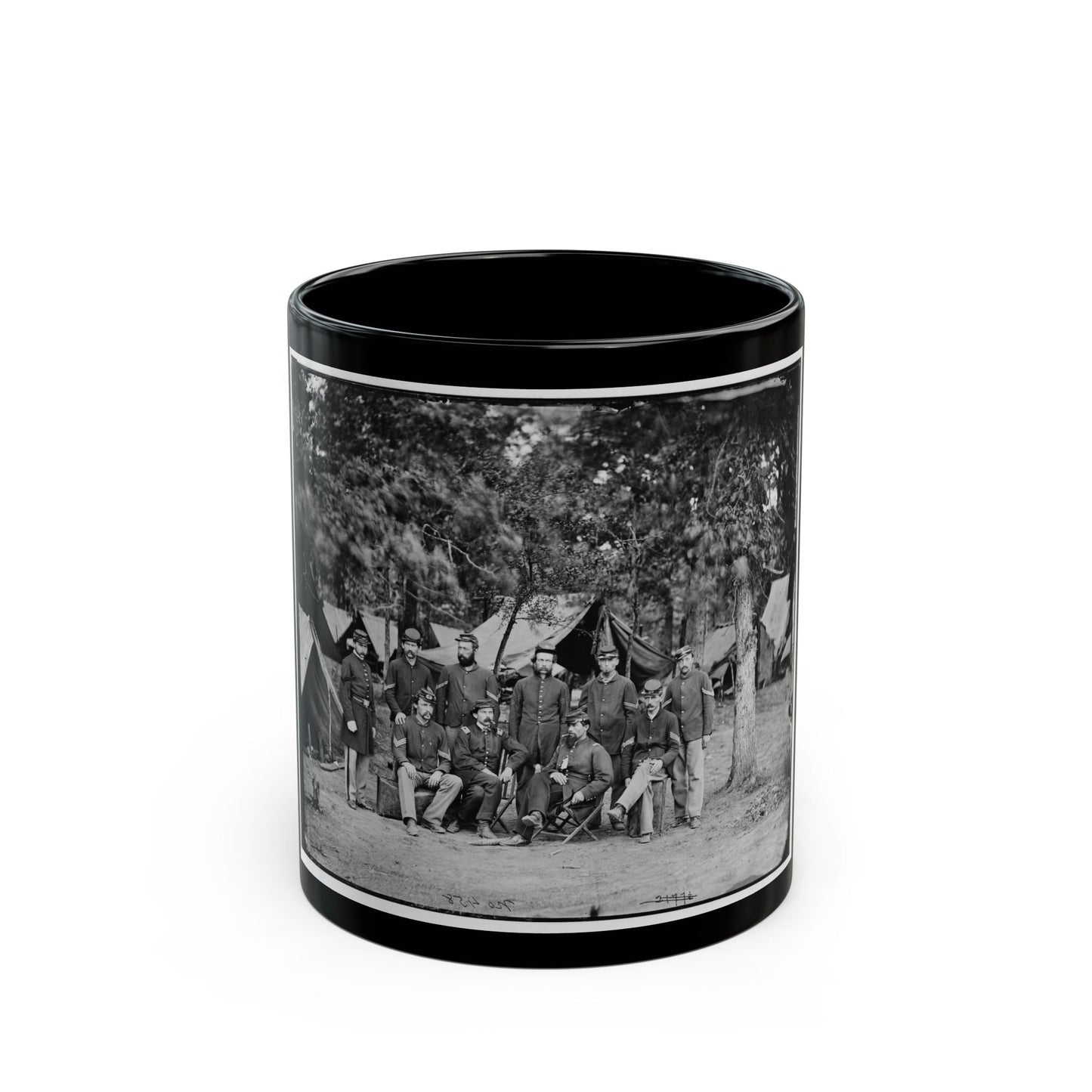 Bealeton, Va. Officers And Noncommissioned Officers Of Co. D, 93d New York Infantry (U.S. Civil War) Black Coffee Mug