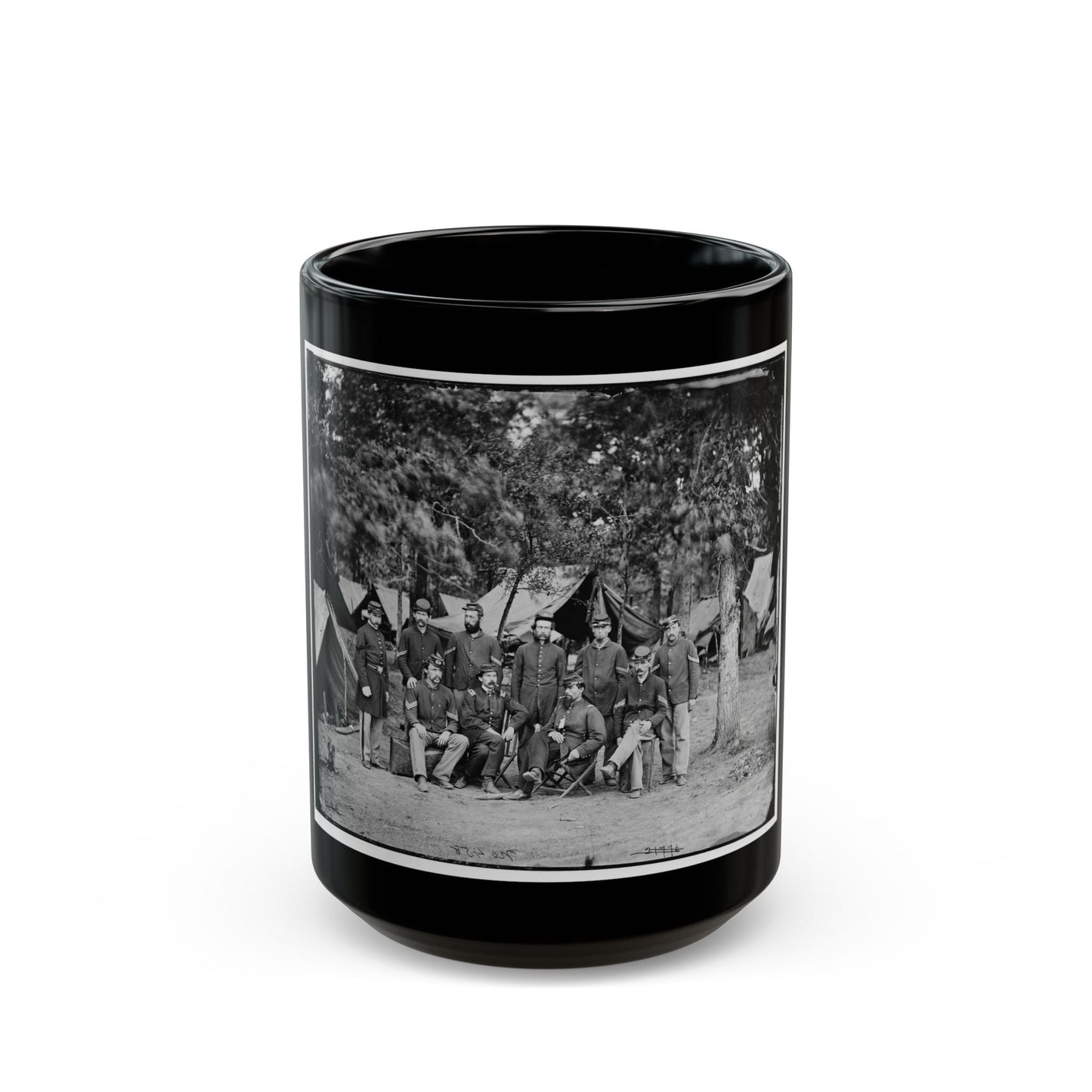 Bealeton, Va. Officers And Noncommissioned Officers Of Co. D, 93d New York Infantry (U.S. Civil War) Black Coffee Mug