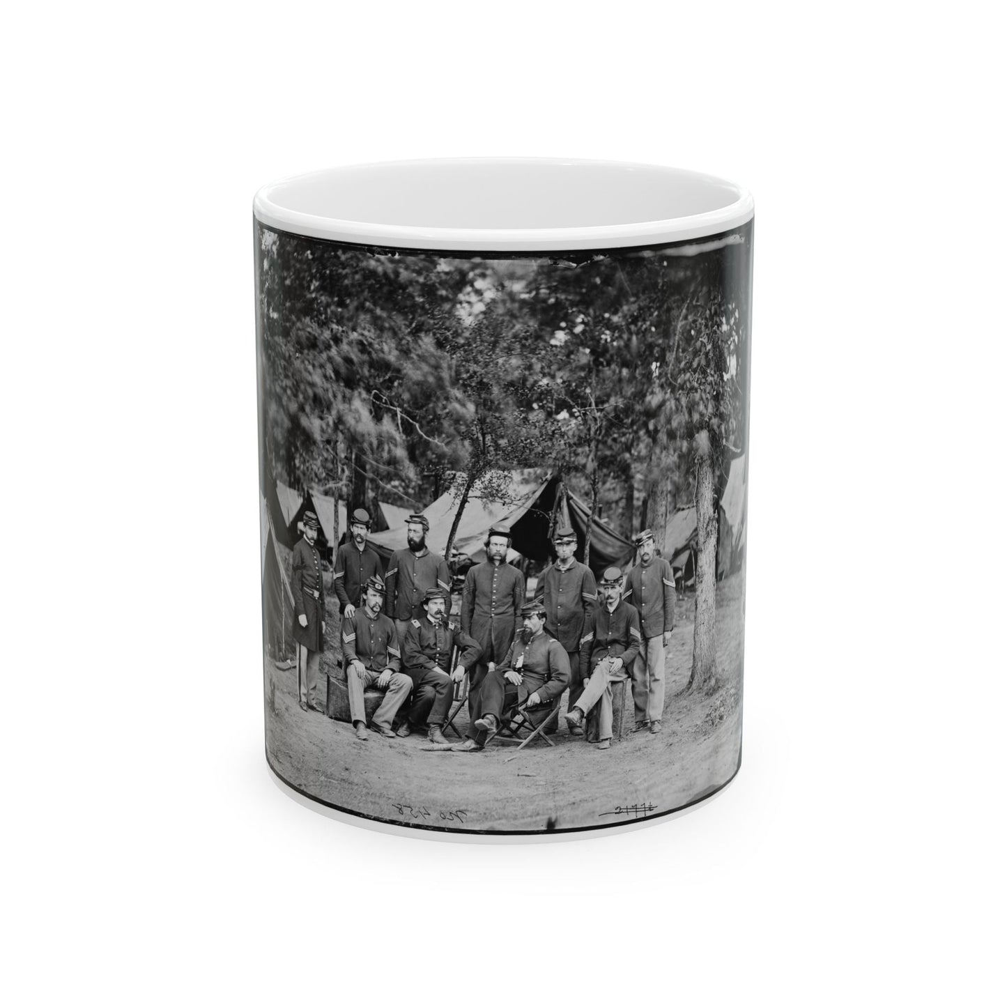 Bealeton, Va. Officers And Noncommissioned Officers Of Co. D, 93d New York Infantry (U.S. Civil War) White Coffee Mug