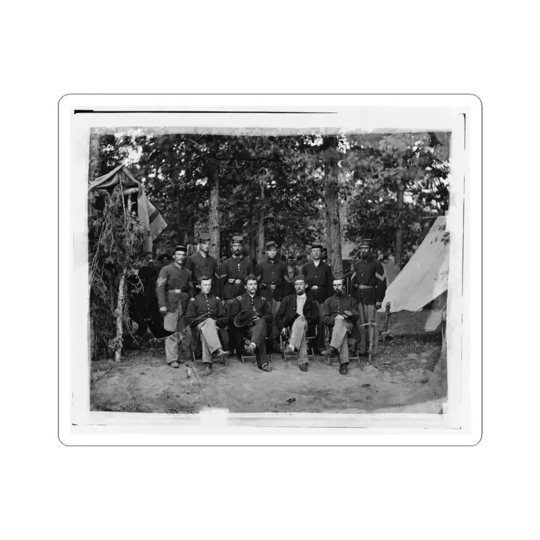 Bealeton, Virginia. Company I, 93D New York Infantry Officers and Non-Commissioned Officers (U.S. Civil War) STICKER Vinyl Kiss-Cut Decal 4 Inch White - The Sticker Space