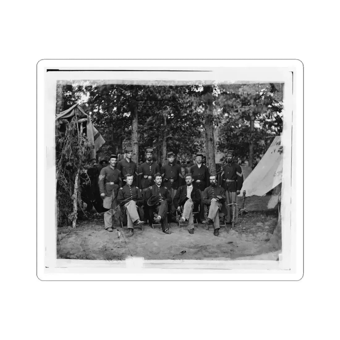 Bealeton, Virginia. Company I, 93D New York Infantry Officers and Non-Commissioned Officers (U.S. Civil War) STICKER Vinyl Kiss-Cut Decal 6 Inch White - The Sticker Space