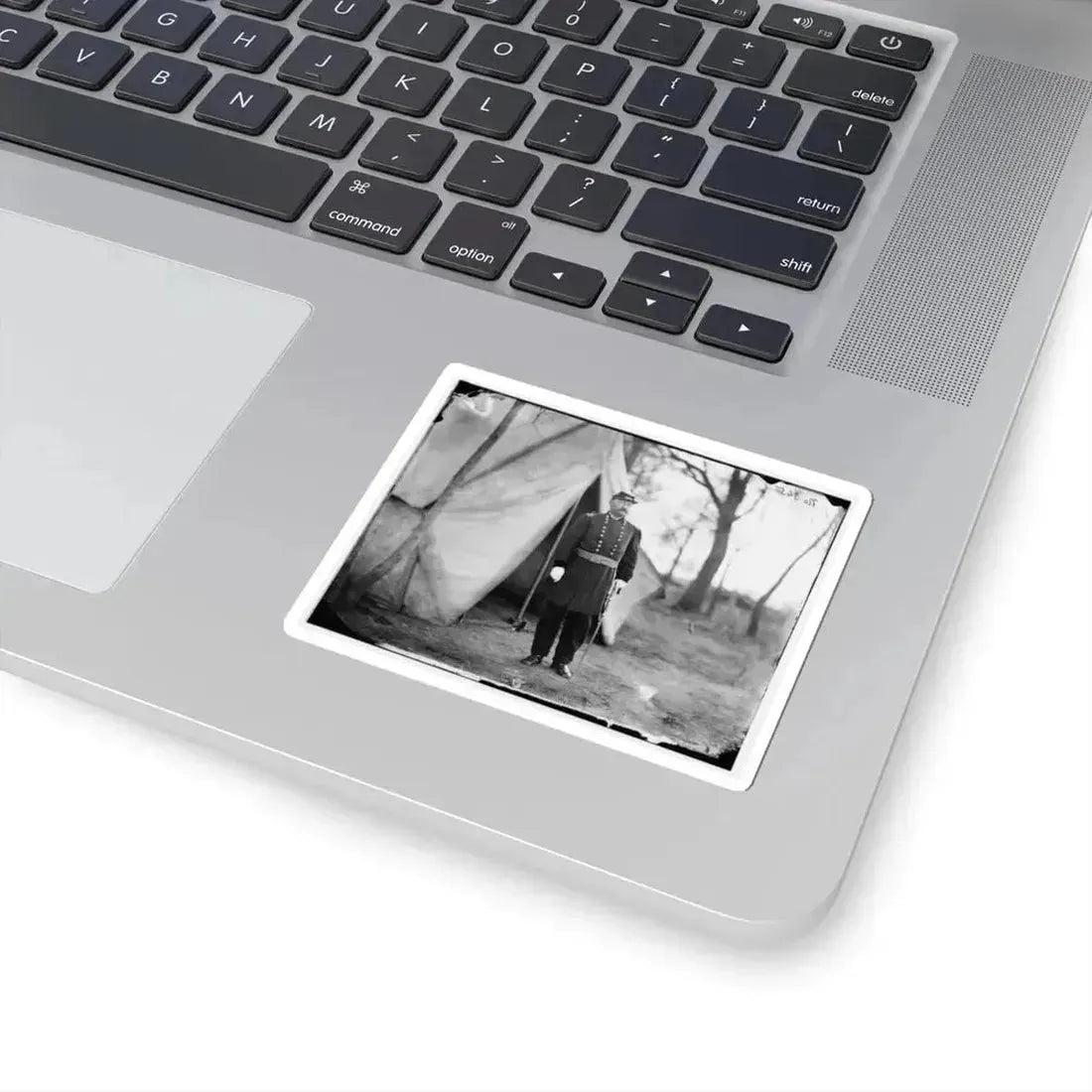 Bealeton, Virginia. Gen. William H. French Standing in Front of Tent (U.S. Civil War) STICKER Vinyl Kiss-Cut Decal - The Sticker Space