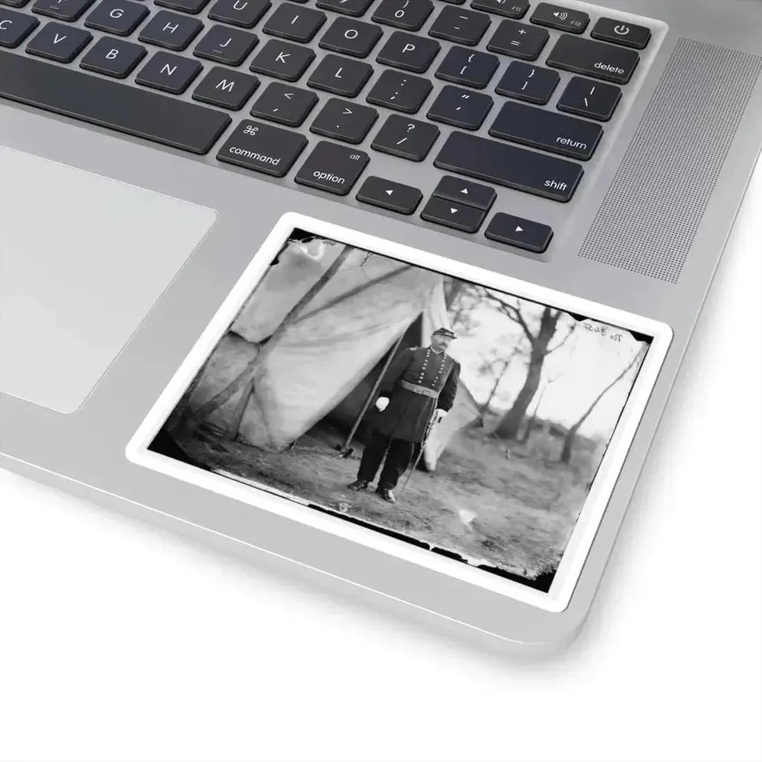 Bealeton, Virginia. Gen. William H. French Standing in Front of Tent (U.S. Civil War) STICKER Vinyl Kiss-Cut Decal - The Sticker Space