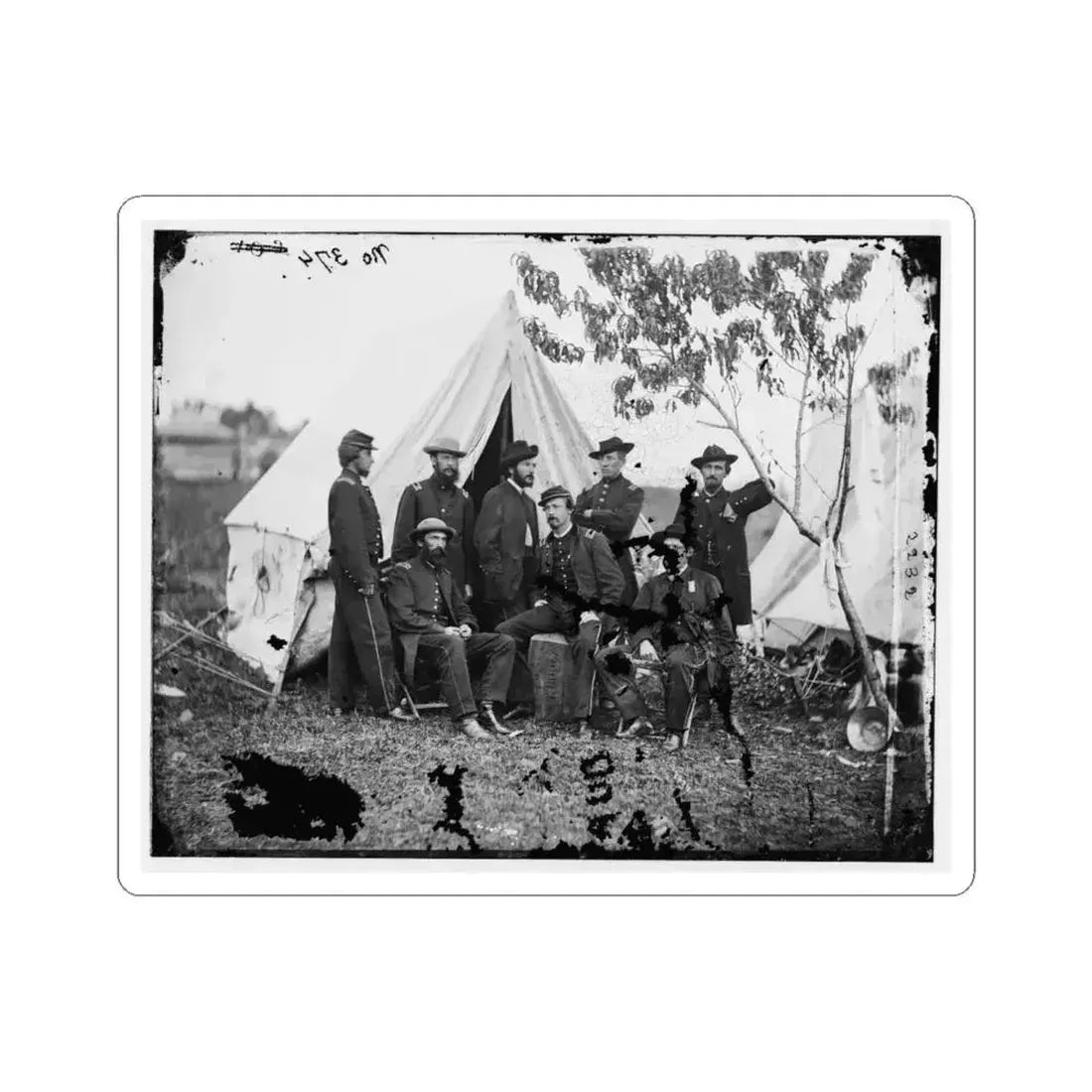 Bealeton, Virginia. Officers of Signal Corps. Headquarters, Army of the Potomac (U.S. Civil War) STICKER Vinyl Kiss-Cut Decal 6 Inch White - The Sticker Space