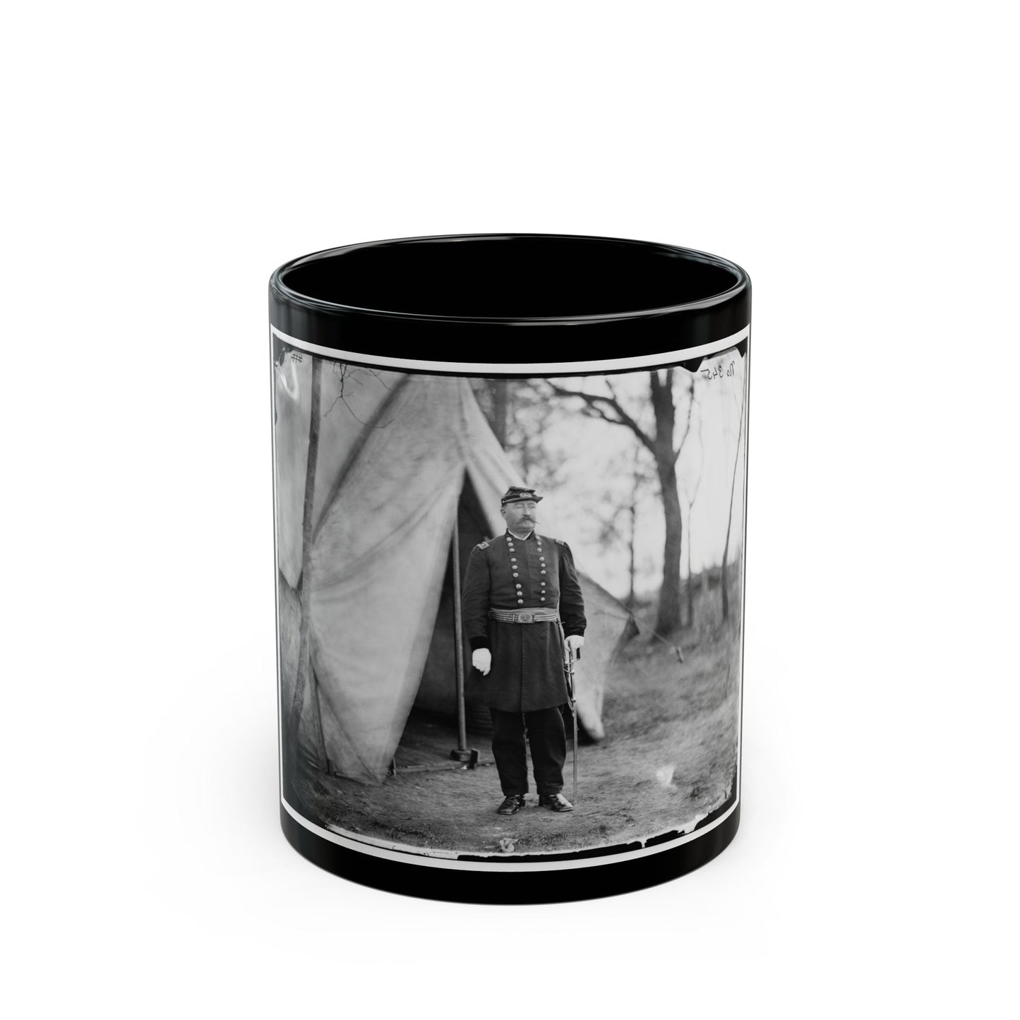 Bealeton, Virginia. Gen. William H. French Standing In Front Of Tent (U.S. Civil War) Black Coffee Mug