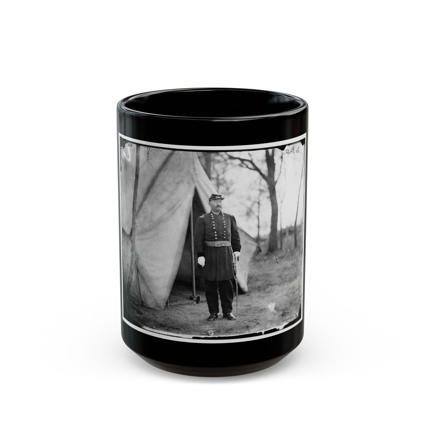 Bealeton, Virginia. Gen. William H. French Standing In Front Of Tent (U.S. Civil War) Black Coffee Mug