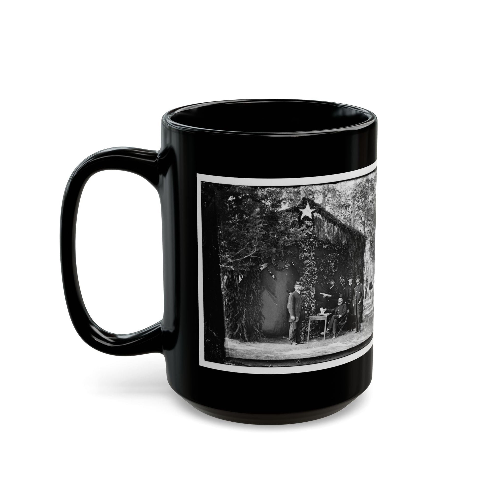 Bealeton, Virginia. General Marsena R. Patrick And Staff(2) (U.S. Civil War) Black Coffee Mug-The Sticker Space