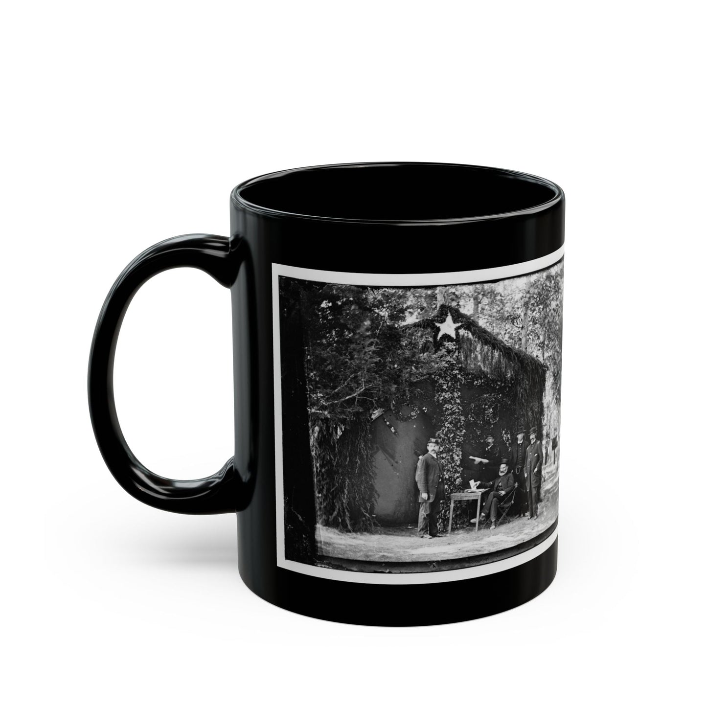 Bealeton, Virginia. General Marsena R. Patrick And Staff(2) (U.S. Civil War) Black Coffee Mug-The Sticker Space