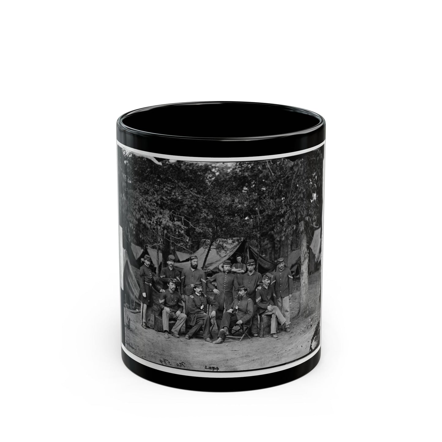 Bealeton, Virginia. Officers And Non-Commissioned Officers Of Company D, 93d New York Infantry (U.S. Civil War) Black Coffee Mug