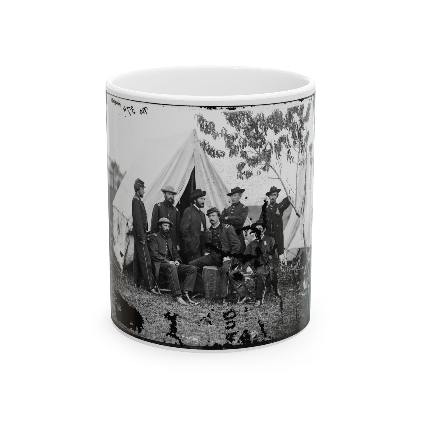 Bealeton, Virginia. Officers Of Signal Corps. Headquarters, Army Of The Potomac (U.S. Civil War) White Coffee Mug