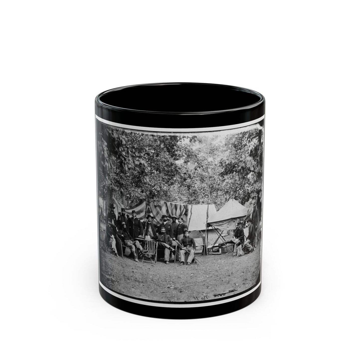 Bealeton, Virginia. Regimental Staff 93d New York Infantry. (Morgan Rifles) (U.S. Civil War) Black Coffee Mug-11oz-The Sticker Space