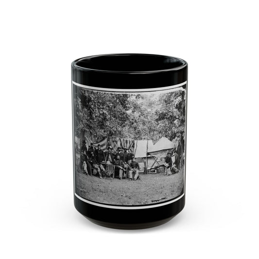 Bealeton, Virginia. Regimental Staff 93d New York Infantry. (Morgan Rifles) (U.S. Civil War) Black Coffee Mug-15oz-The Sticker Space