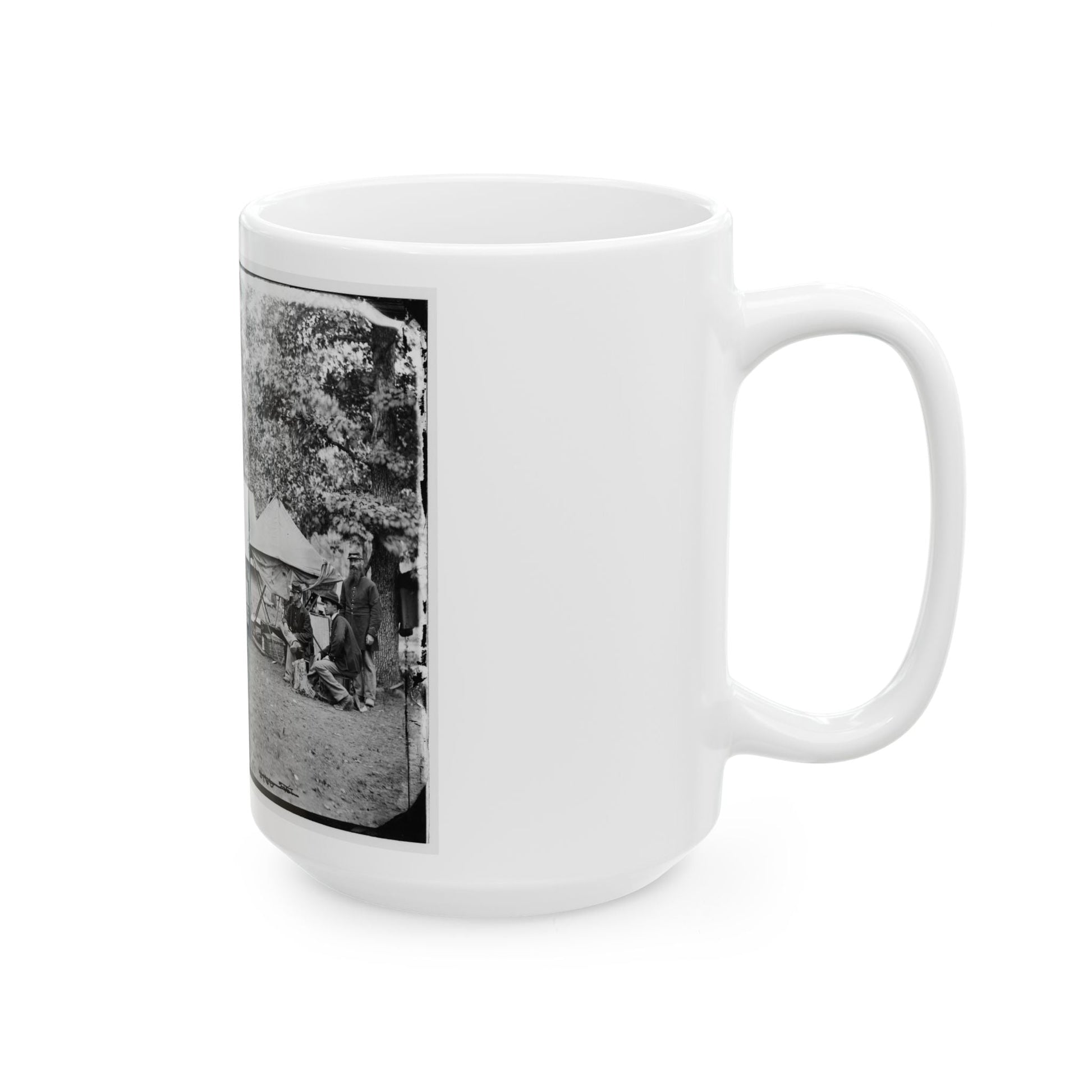 Bealeton, Virginia. Regimental Staff 93d New York Infantry. (Morgan Rifles) (U.S. Civil War) White Coffee Mug-The Sticker Space