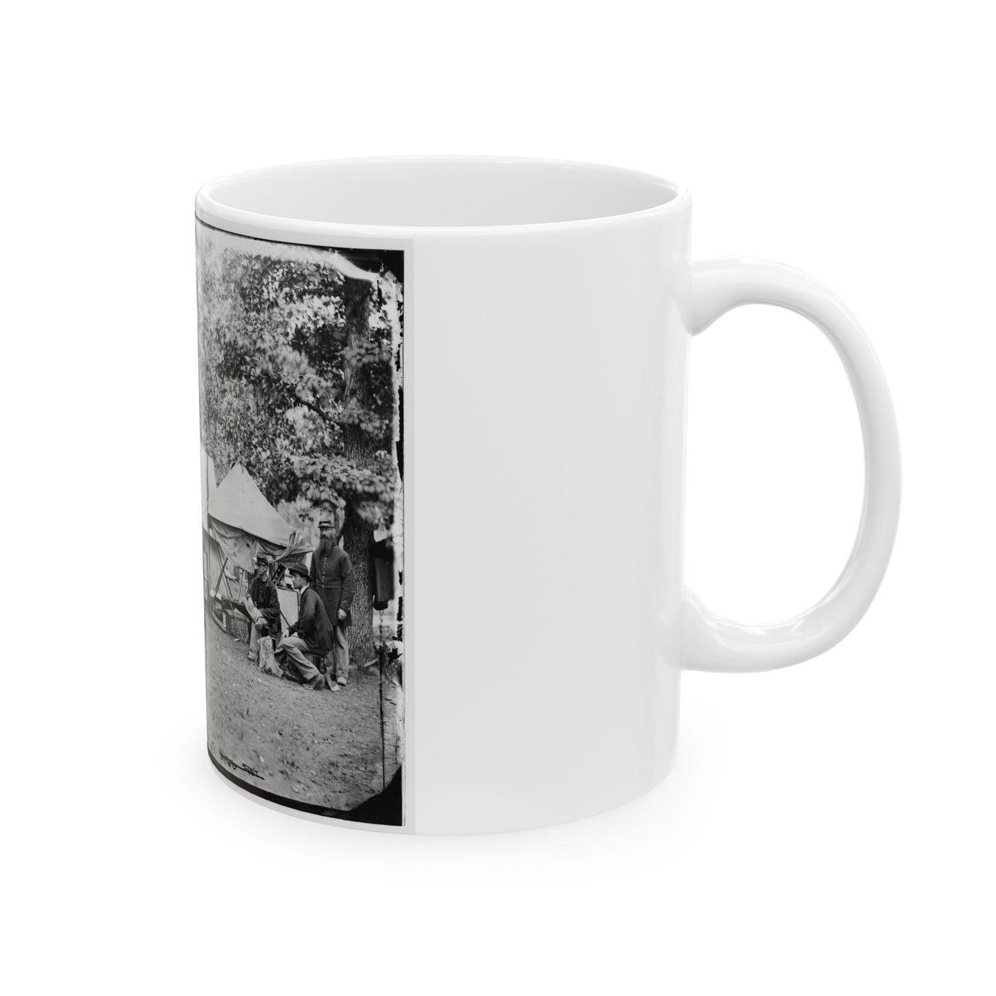 Bealeton, Virginia. Regimental Staff 93d New York Infantry. (Morgan Rifles) (U.S. Civil War) White Coffee Mug-The Sticker Space