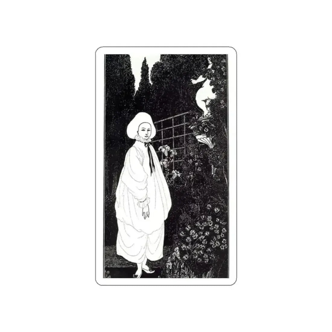 BEARDSLEY, Aubrey - Frontispiece to The Pierrot of the Minute (Artwork) STICKER Vinyl Die-Cut Decal - The Sticker Space