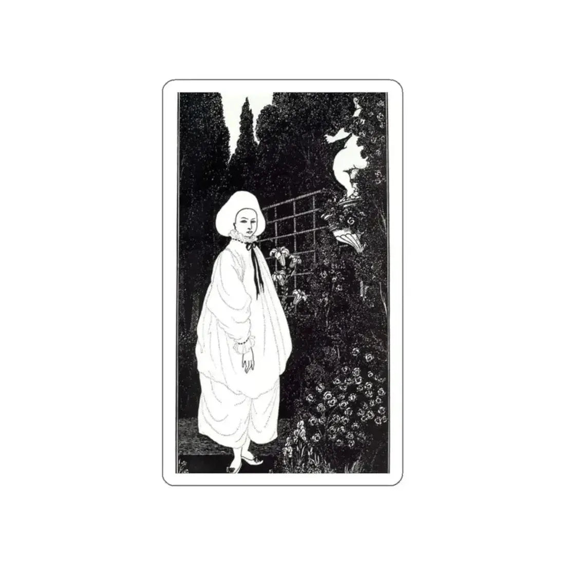 BEARDSLEY, Aubrey - Frontispiece to The Pierrot of the Minute (Artwork) STICKER Vinyl Die-Cut Decal - The Sticker Space