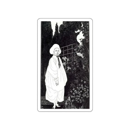 BEARDSLEY, Aubrey - Frontispiece to The Pierrot of the Minute (Artwork) STICKER Vinyl Die-Cut Decal White Die-Cut 5 Inch - The Sticker Space