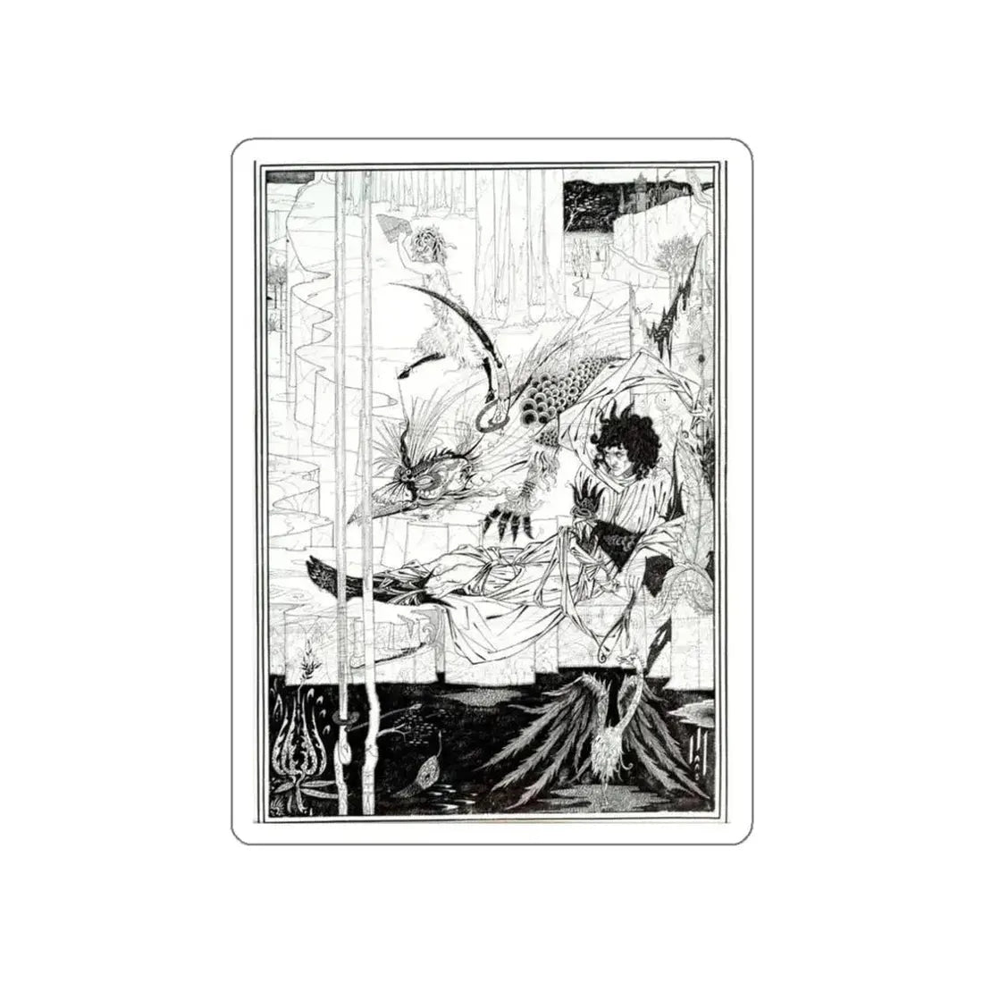 BEARDSLEY, Aubrey - How King Arthur Saw the Questing Beast (Artwork) STICKER Vinyl Die-Cut Decal - The Sticker Space