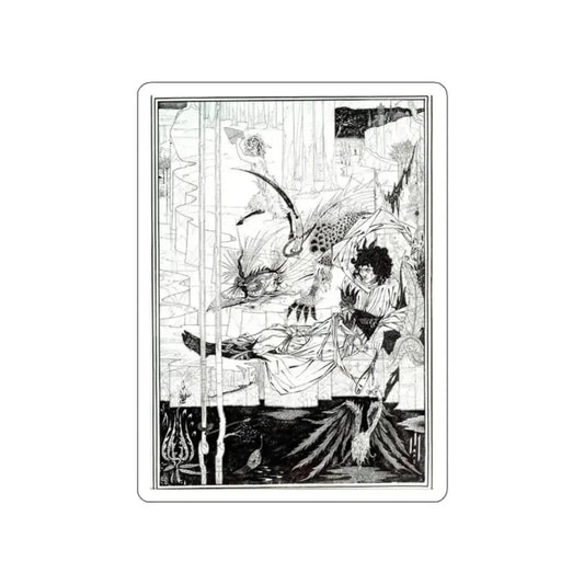 BEARDSLEY, Aubrey - How King Arthur Saw the Questing Beast (Artwork) STICKER Vinyl Die-Cut Decal White Die-Cut 2 Inch - The Sticker Space