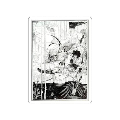 BEARDSLEY, Aubrey - How King Arthur Saw the Questing Beast (Artwork) STICKER Vinyl Die-Cut Decal White Die-Cut 3 Inch - The Sticker Space