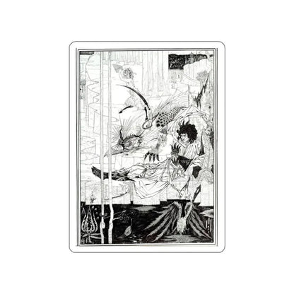 BEARDSLEY, Aubrey - How King Arthur Saw the Questing Beast (Artwork) STICKER Vinyl Die-Cut Decal White Die-Cut 4 Inch - The Sticker Space