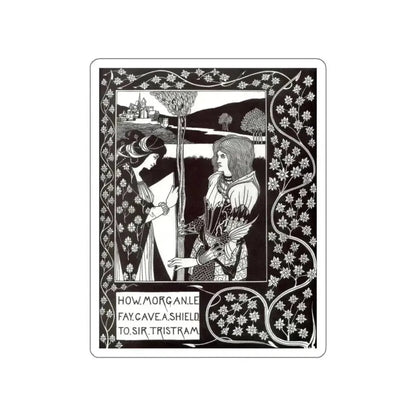 BEARDSLEY, Aubrey - How Morgan Le Fay Gave a Shield to Sir Tristram (Artwork) STICKER Vinyl Die-Cut Decal - The Sticker Space