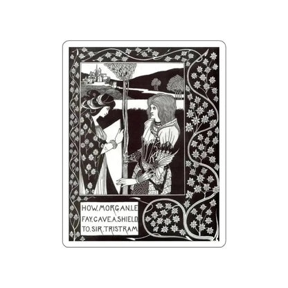 BEARDSLEY, Aubrey - How Morgan Le Fay Gave a Shield to Sir Tristram (Artwork) STICKER Vinyl Die-Cut Decal - The Sticker Space