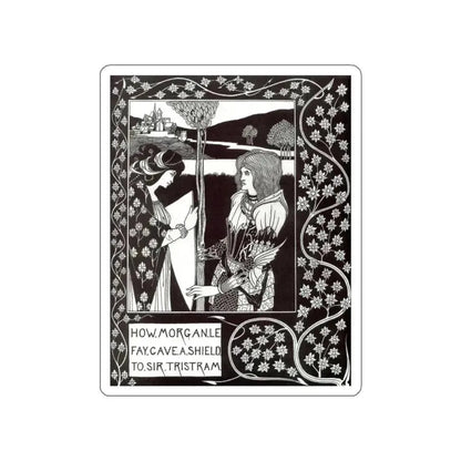 BEARDSLEY, Aubrey - How Morgan Le Fay Gave a Shield to Sir Tristram (Artwork) STICKER Vinyl Die-Cut Decal White Die-Cut 6 Inch - The Sticker Space