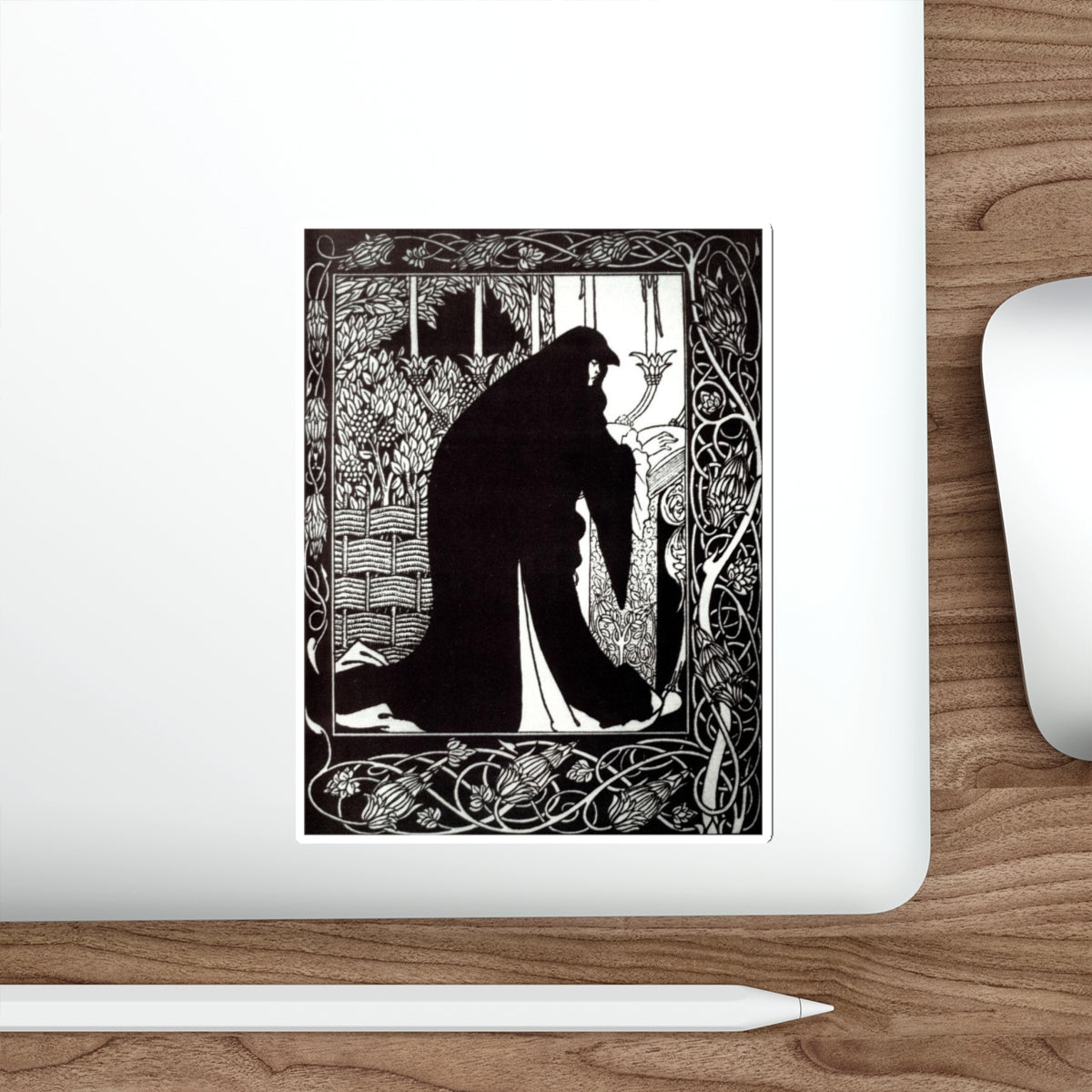 BEARDSLEY, Aubrey - How Queen Guenever Made_Her a Nun (Artwork) STICKER Vinyl Die-Cut Decal-The Sticker Space