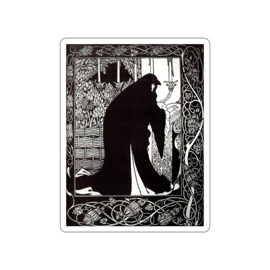 BEARDSLEY, Aubrey - How Queen Guenever Made_Her a Nun (Artwork) STICKER Vinyl Die-Cut Decal-White-The Sticker Space