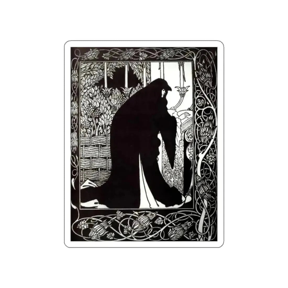BEARDSLEY, Aubrey - How Queen Guenever Made_Her a Nun (Artwork) STICKER Vinyl Die-Cut Decal - The Sticker Space