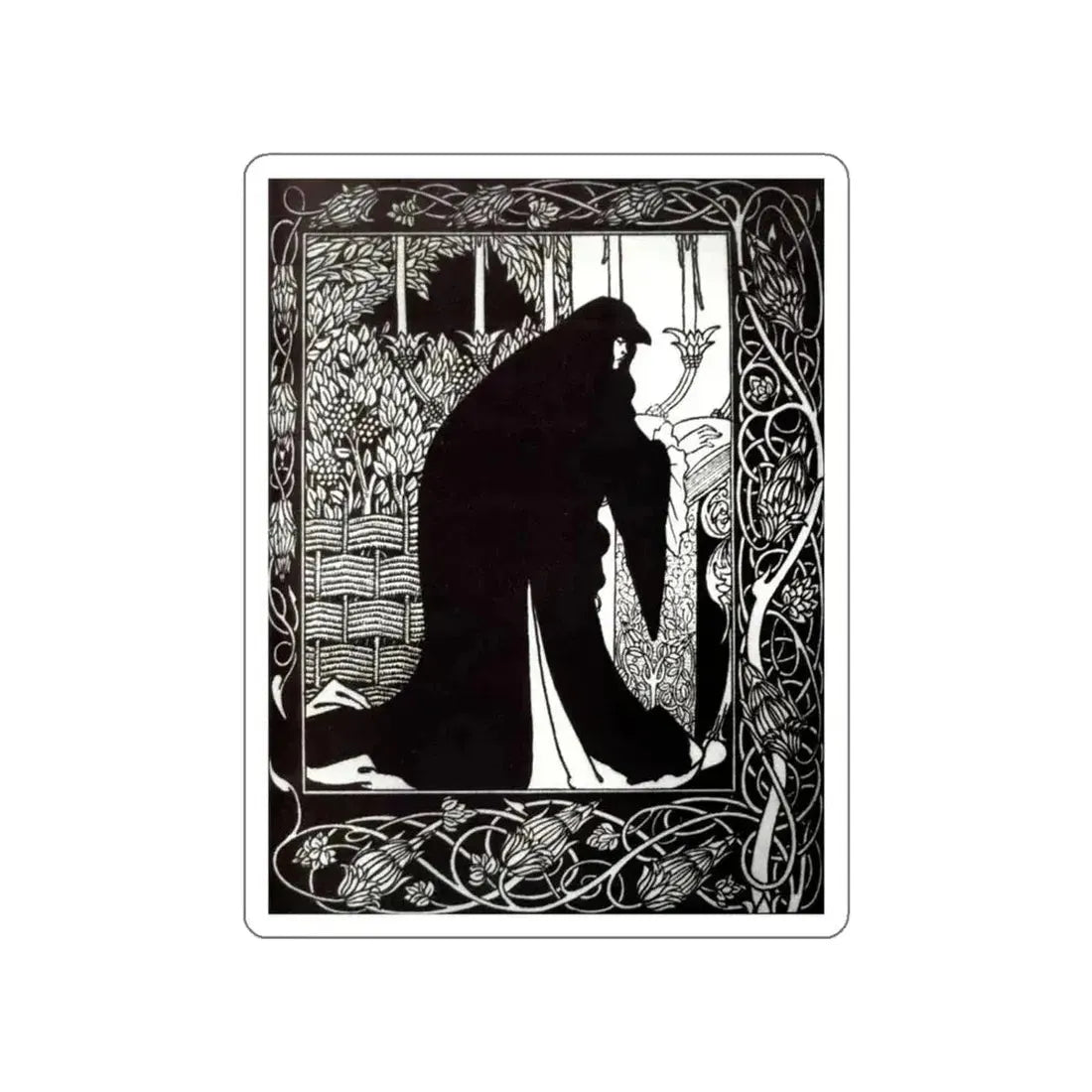 BEARDSLEY, Aubrey - How Queen Guenever Made_Her a Nun (Artwork) STICKER Vinyl Die-Cut Decal - The Sticker Space