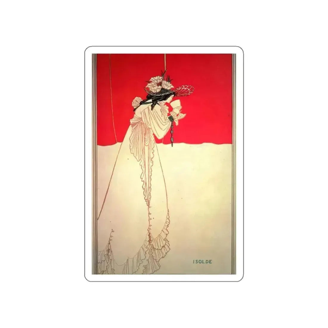 BEARDSLEY, Aubrey - Isolde (Artwork) STICKER Vinyl Die-Cut Decal - The Sticker Space
