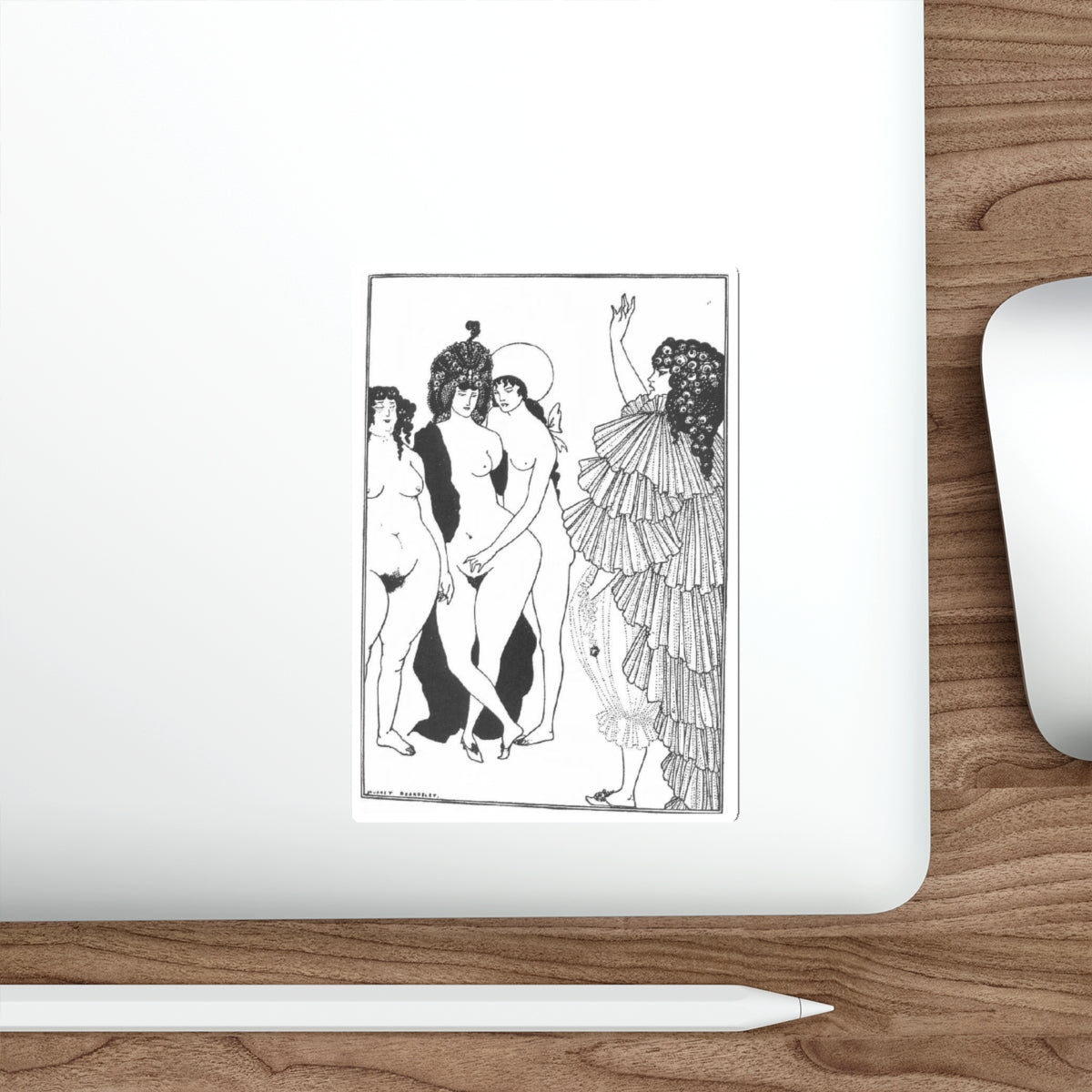 BEARDSLEY, Aubrey - lys_athenian_e (Artwork) STICKER Vinyl Die-Cut Decal-The Sticker Space