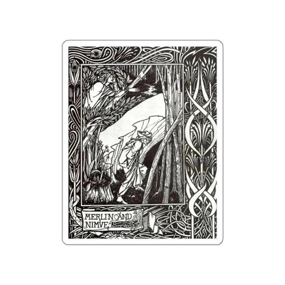 BEARDSLEY, Aubrey - Merlin and Nimue (Artwork) STICKER Vinyl Die-Cut Decal White Die-Cut 5 Inch - The Sticker Space