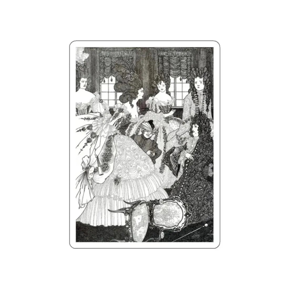 BEARDSLEY, Aubrey - The Battle of the Beaux and the Belles (Artwork) STICKER Vinyl Die-Cut Decal - The Sticker Space