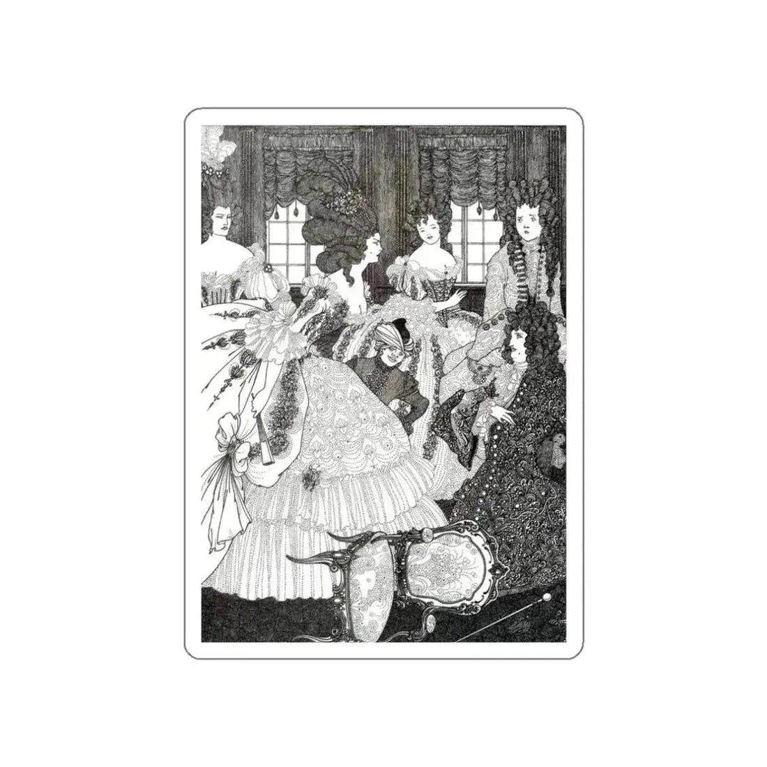 BEARDSLEY, Aubrey - The Battle of the Beaux and the Belles (Artwork) STICKER Vinyl Die-Cut Decal - The Sticker Space